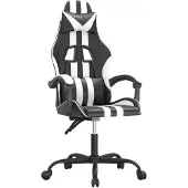 vidaXL Gamestoel kunstleer zwart en wit