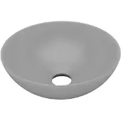 vidaXL Wastafel rond keramiek lichtgrijs
