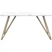 Beliani MOLDEN - Eettafel - Goud/ Wit - 80 x 150 cm - MDF