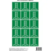 Stickerkoning Pictogram sticker E053 Inscheepladder - 50x50mm 15 stickers op 1 vel