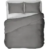 Kayori Dekbedovertrek Edo Antracite Satijn-260 x 200 / 220 cm | Extra Breed