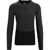 Icebreaker 125 ZoneKnit LS Crewe Heren Thermoshirt Jet Heather/Black S