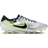 Nike Tiempo Legend 10 Elite Gras Voetbalschoenen (FG) Zilver Zwart Neongeel