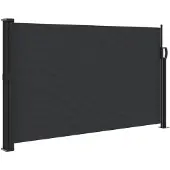 vidaXL Windscherm uittrekbaar 120x600 cm zwart