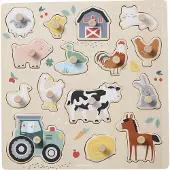 Vertbaudet Puzzel Lovely Farm - met knoppen - 30x30cm - FSC-hout
