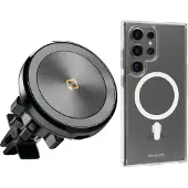 Lampa magnetische airvent telefoonhouder draadloos opladen (magsafe) + Brodit Samsung hoes MagSafe