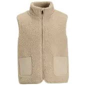 Me & My Monkey gilet Romeo beige Jongens Polyester Opstaande kraag Effen - maat 146/152