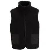 Me & My Monkey gilet Romeo zwart Jongens Polyester Opstaande kraag Effen - maat 158/164