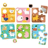 Banana Panda Puzzel zoek dezelfde boerderijdieren 2+