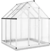 vidaXL Tuinkas met basisframe 169x169x202 cm aluminium zilverkleurig