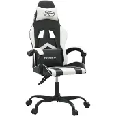 vidaXL Gamestoel kunstleer zwart en wit