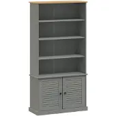 vidaXL Boekenkast VIGO 85x35x170 cm massief grenenhout grijs