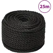 vidaXL Werktouw 10 mm 25 m polypropeen zwart