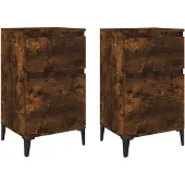 vidaXL Nachtkastjes 2 st 40x35x70 cm gerookt eikenkleurig