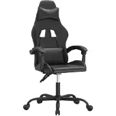 vidaXL Gamestoel draaibaar kunstleer zwart