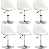 vidaXL Eetkamerstoelen 6 st kunstleer wit