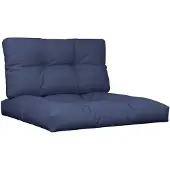 vidaXL Palletkussens 2 st stof marineblauw