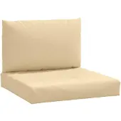 vidaXL Palletkussens 2 st stof gemêleerd beige