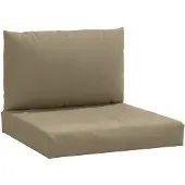vidaXL Palletkussens 2 st stof gemêleerd taupe