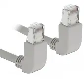 DeLOCK S/FTP CAT6a 10 Gigabit netwerkkabel haaks naar beneden / haaks naar beneden / grijs - LSZH - 1 meter