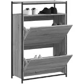 vidaXL Schoenenkast 75x34x112 cm bewerkt hout grijs sonoma eikenkleur