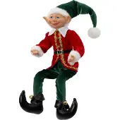 Intratuin Kerstfiguur Elleve Elf Groen / Rood 11 X 7 X 47 Cm