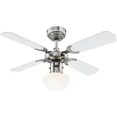 WESTINGHOUSE Portland Ambiance ventilator licht PORTLAND, wit / opaal, Woon-/ Eetkamer, metaal, Modern