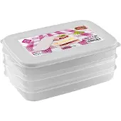 Hega hogar Vershoudbakjes - 0,8L - 25,5x16x9.5cm - Kunststof - (Set van 3)