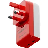 TwelveSouth PlugBug oplader EU/UK (50W) – 2 x USB-C PD max. 50W – Slimme GaN technologie – Ingebouwde Apple FindMy technologie – Multi kleur - Multi kleur