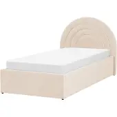 Beliani ANET - Bed met opbergruimte - Beige - 90 x 200 cm - Fluweel