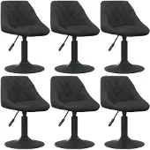 vidaXL Eetkamerstoelen 6 st draaibaar fluweel zwart