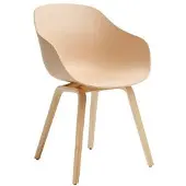 HAY Stoel AAC222 Water-Based Lacquered Oak Base Standard Glider Pale Peach 2.0 Shell