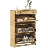 vidaXL Schoenenkast Corona 99x32x138 cm massief grenenhout