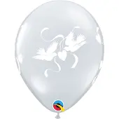 Qualatex - Ballonnen 11 inch Diamond Clear Love Doves 25 stuks