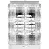Cecotec 05309, Elektrische keramische verwarming met ventilator, voor binnen gebruik, geschikt voor plaatsing op de vloer, met tafelstandaard, roestvrij staal, wit, 1500 W