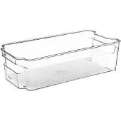 5 Five 5Five Koelkast/keuken organizer mand/bak - transparant - kunststof - L31 x B15 x H9 cm - groente/fruit lade - 5 liter