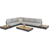 Garden Point Aluminium tuinmeubelset met hoekbank Trapani