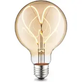 Home Sweet Home Ledfilamentlamp Globe Hart - Amber - D9,5cm - Dimbaar - Warm Wit - E27 - 4w