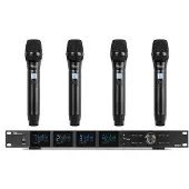Power Dynamics PD524 UHF draadloos microfoonsysteem met 4 microfoons