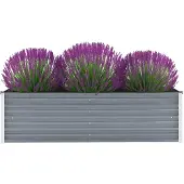vidaXL Plantenbak verhoogd 160x40x45 cm gegalvaniseerd staal grijs