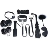 XR Brands Deluxe 10-Piece Bondage Set black
