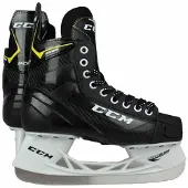 CCM - Supertacks 9366 - IJshockeyschaatsen - Schaatsen Kinderen - Zwart - Verstevigde Support & RVS Speedblade - Regular Fit - Maat EU 35