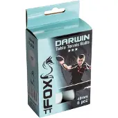 FOX Darwin 3 Star Tafeltennisballen (6-pack) Wit