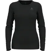Odlo - Women's Baselayer Top Crew Neck L/S Merino 200 - Merino-ondergoed M, zwart
