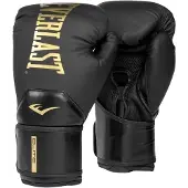Everlast Elite 2 Boxing Gloves, Black/gold (Beschikbaar in verschillende maten)