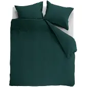 Ambiante Cotton Uni dekbedovertrek - Effen - Tweepersoons - 200x200/220 - Donker Groen