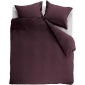 Ambiante Dekbedovertrek Cotton Uni Dark Red Katoen-240 x 200 / 220 cm | Lits-Jumeaux