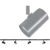 Highlight 1-fase railset 150cm Cilinder zwart met 4 spots