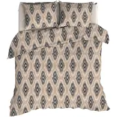Romanette Dekbedovertrek Ottoman Beige / Antra Flanel-240 x 200 / 220 cm | Lits-Jumeaux