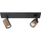 Highlight Opbouwspot Halo Spot Zwart Met Koper Brons 2 Lichts Recht